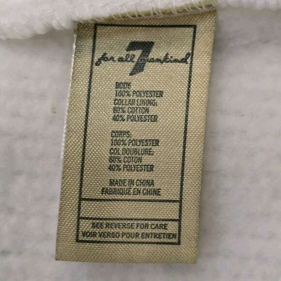 7 For All Mankind Infant Bodysuit White Sherpa Fleece Zipper Garage Guard Unisex - Picture 6 of 8